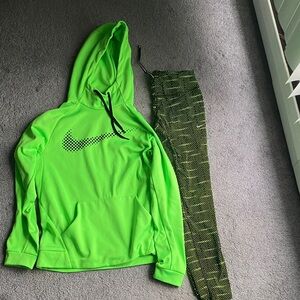 Nike Vibrant Green Hoodie and Leggings